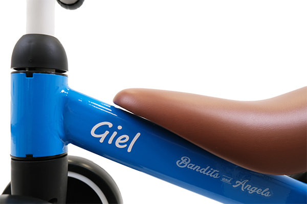 Witte naamsticker Little Starter Blue