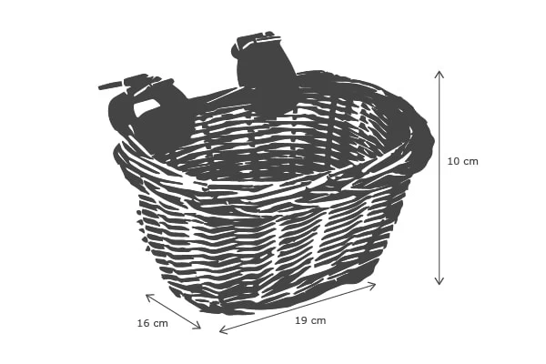 De afmetingen van het mandje