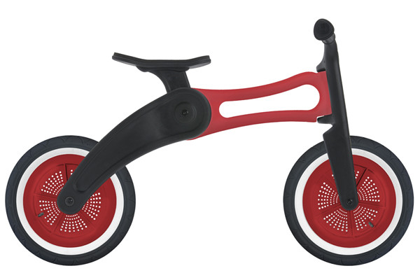 Wishbonebike RE2 Red stand 3: hoge tweewieler.