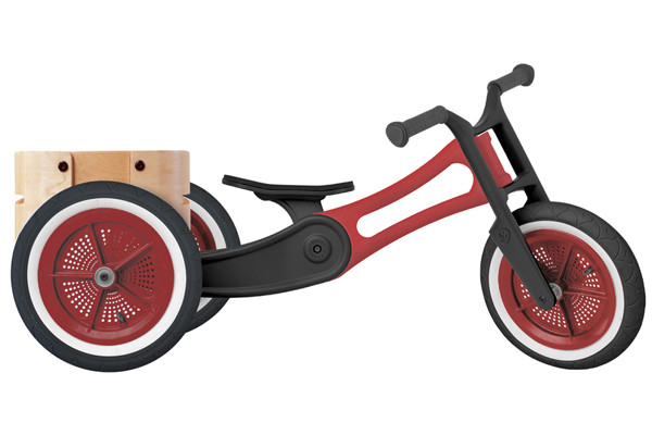 Cargo Bin op de Wishbonebike RE2 Red 3 in 1.