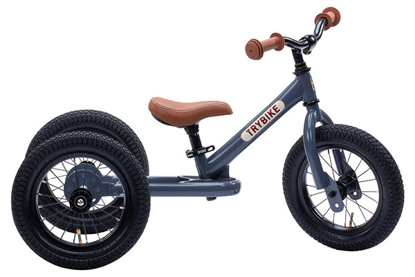 Trybike Steel donkergrijs 2-in-1 loopfiets